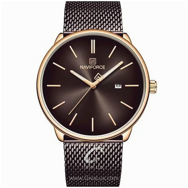 ساعت مچی اورجینال مردانه ناوی فورس|Naviforce|نوی فورس|نیوی فورس رزگلد | کافی| مشکی| کد رفرنس NF3012M